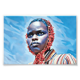 Vibrant Blue Porträtt Fototryck