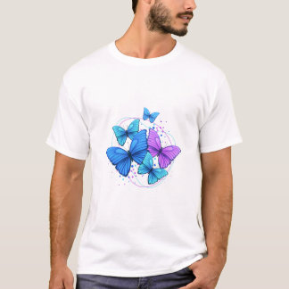 Vibrant Blue & Purple Butterfly Artwork – Aestheti T Shirt