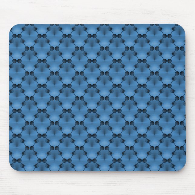 Vibrant Blue Retro Funk Circles Mousepad Musmatta (Framsidan)