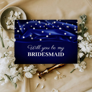 Vibrant Blue Silke blir min bridesmaid Vykort