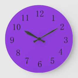 Vibrant Blue Violet Solid Färg Stor Klocka