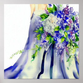 Vibrant Blues, Möhippa Cascading Bouquet 2. Poster