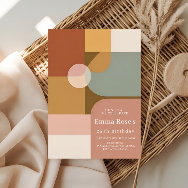 Vibrant Boho Birthday Party Inbjudningar (Skapare uppladdad)