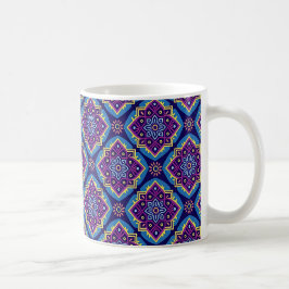 Vibrant Boho Geometric Blommönster Kaffemugg