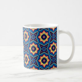Vibrant Boho Geometric Blommönster Kaffemugg