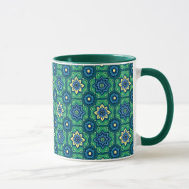 Vibrant Boho Geometric Blommönster Mugg