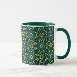 Vibrant Boho Geometric Blommönster Mugg
