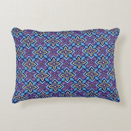 Vibrant Boho Geometric Blommönster Prydnadskudde