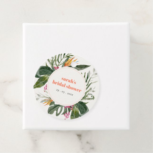 Vibrant  Boho Tropical Blommigt Möhippa Gåvor Etiketter (På plats)