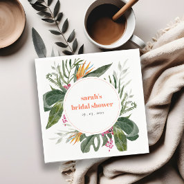 Vibrant  Boho Tropical Blommigt Möhippa Pappersservett