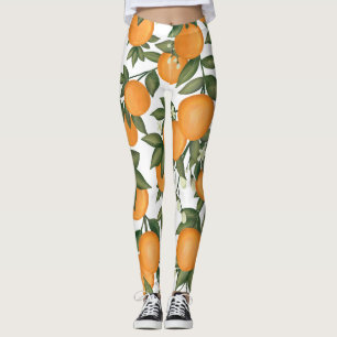 Vibrant Botanisk Orange Citrus Summer Clementine Leggings