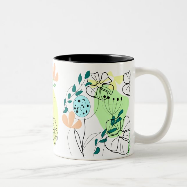 Vibrant botaniskt Mönster-kaffe Kopp (Höger)