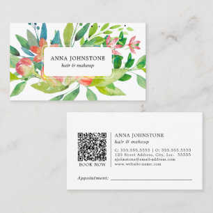 Vibrant botaniskt QR-nummer   Möte Visitkort