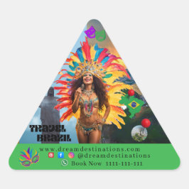 Vibrant Brazilian Carnival Design Travel Agency Triangelformat Klistermärke