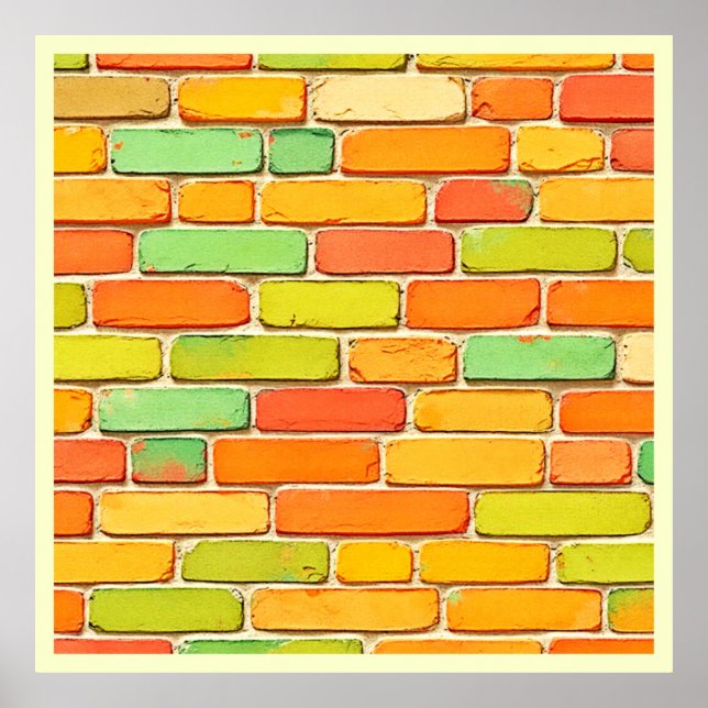 Vibrant Brick Mönster Art Poster (Framsidan)