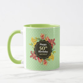 Vibrant Bright Vår blommor WAN Birthday Fros Mugg