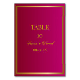 Vibrant Burgundy Floral Wedding Table Number Card Bordsnummer