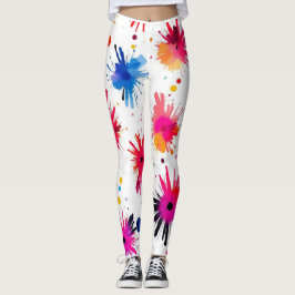 Vibrant Burst Abstrakt Mönster Leggings