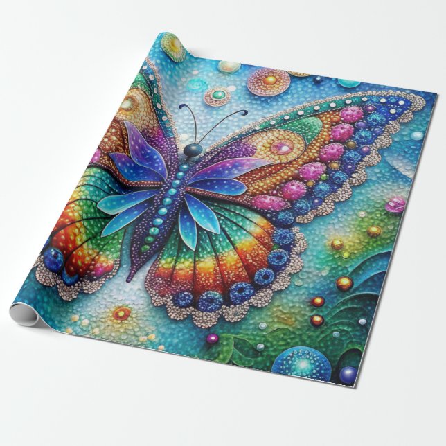 Vibrant Butterfly 5D Diamond Painting Kit DIY Art Presentpapper (Utrullad)