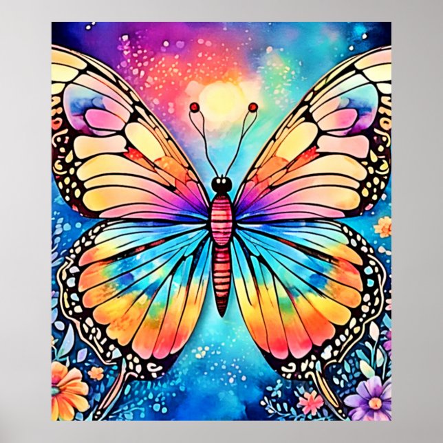 Vibrant Butterfly Art Poster (Framsidan)
