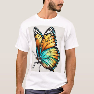 "Vibrant Butterfly Art Tee - Embrace Nature's Colo