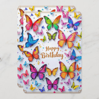 Vibrant Butterfly Birthday Card