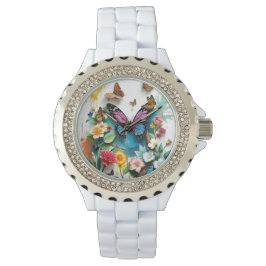 Vibrant Butterfly Garden | Inspinerad Vår-design Armbandsur