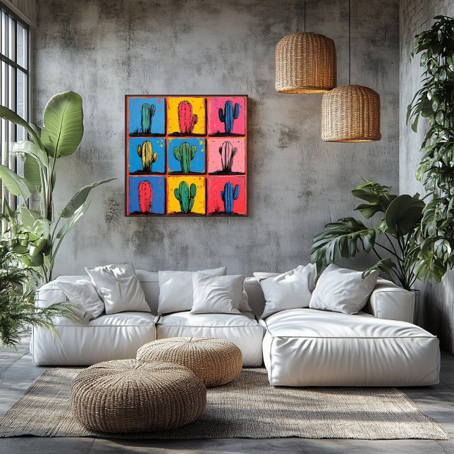 Vibrant Cactus Pop Art-utskrift för en lekande pek Poster (Skapare uppladdad)