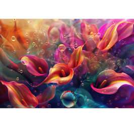 Vibrant Calla Lillie Translucent Bubble Decoupage