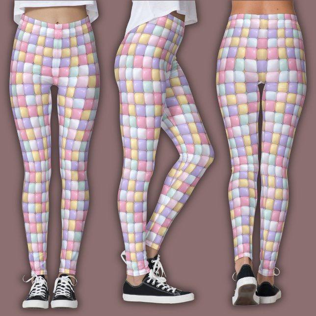 Vibrant Candy Pattern | Pastel Bubble Gum Leggings (Skapare uppladdad)