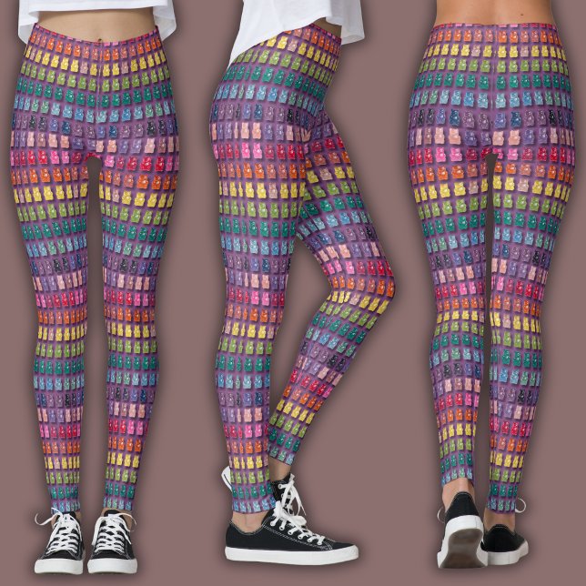 Vibrant Candy Pattern | Rainbow Gummy Bear Leggings (Skapare uppladdad)