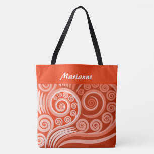 Vibrant Carmine Red Curls ditt namn Tygkasse