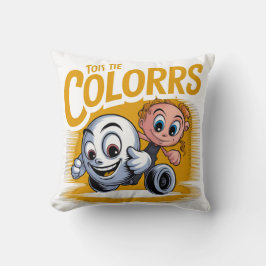 Vibrant Cartoon Pop Art Throw Pillow Modern Decor Kudde