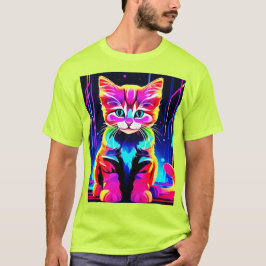 Vibrant Cat Artwork T Shirt