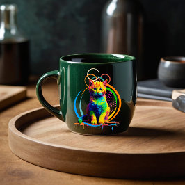 Vibrant Cat Mugg: A Stänk i Färg för er Kaffe Mugg