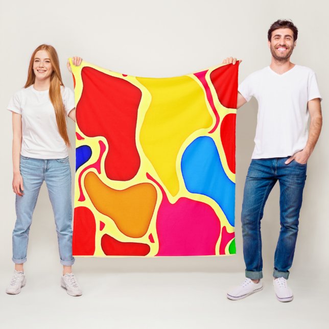 Vibrant Cell Mönster Art Fleecefilt (På plats)