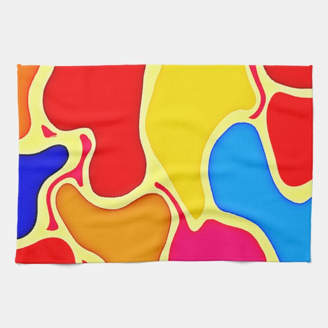 Vibrant Cell Mönster Art Kökshandduk (Horisontell)