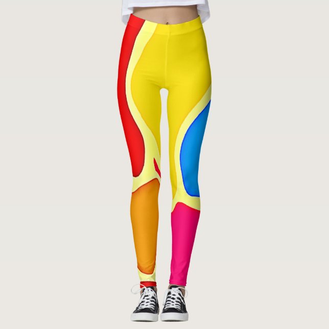 Vibrant Cell Mönster Art Leggings (Framsida)