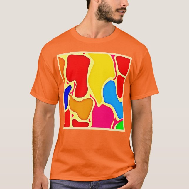 Vibrant Cell Mönster Art T Shirt (Framsida)
