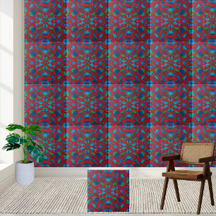 Vibrant Celtic Knot Scandinavian Mönster Tile Kakelplatta