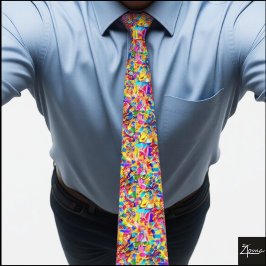 Vibrant Chaotic Rainbow Mosaic Abstract Tie Slips
