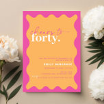 Vibrant Cheers till 40:e födelsedagen Party Inbjudningar<br><div class="desc">Denna livliga inbjudan till 40-dagarspartiet är perfekt för en modern födelsedagsfest. Den moderna designen har orange i contemporary med vågigt gräns. Anpassade i alla färg. Behålla designen minimal och elegant, som den är, eller anpassa den genom att lägga till egna bilder och teckningar. Om du vill göra en mer avancerad...</div>