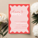 Vibrant Cheers till 40:e födelsedagen Party Inbjudningar<br><div class="desc">Denna livliga inbjudan till 40-dagarspartiet är perfekt för en modern födelsedagsfest. Den enkla designen har contemporary hej skripttext i vitt färg på vibrerande persikobakgrund med vågigt gräns. Anpassade i alla färg. Behålla designen minimal och elegant, som den är, eller anpassa den genom att lägga till egna bilder och teckningar. Om...</div>