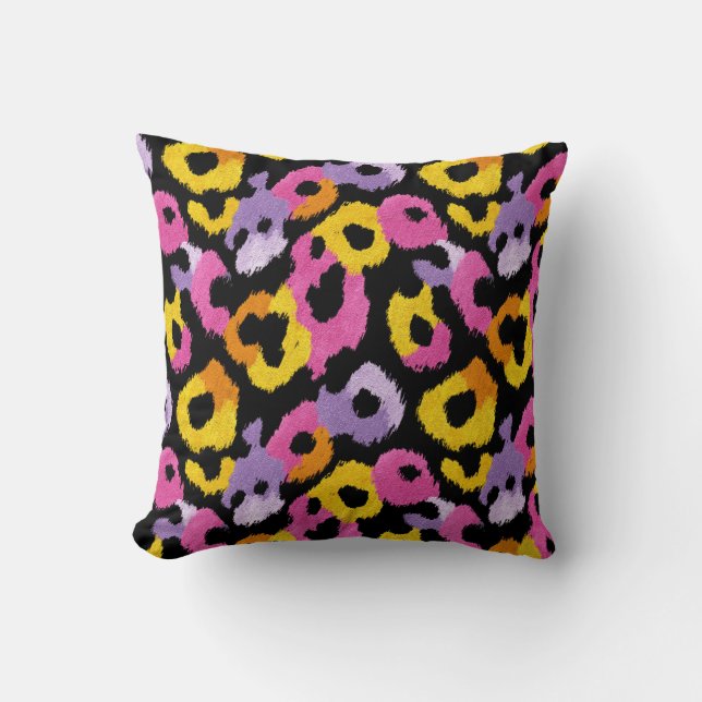 Vibrant Cheetah Animal Print Retro Glam Snyggt Kudde (Framsida)