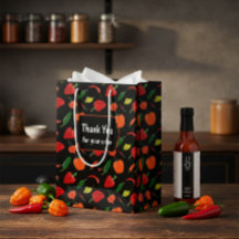 Vibrant Chili Pepper "Thank You" Business Gift Bag