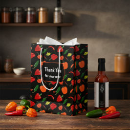 Vibrant Chili Pepper "Thank You" Business Gift Bag