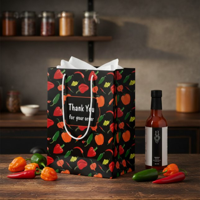 Vibrant Chili Pepper "Thank You" Business Gift Bag (Skapare uppladdad)