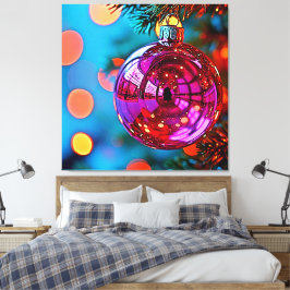 Vibrant Christmas Ornament Sparkle Design Canvastryck