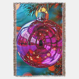 Vibrant Christmas Ornament Sparkle Design Filt
