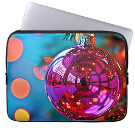 Vibrant Christmas Ornament Sparkle Design Laptop Fodral